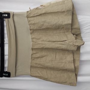 NWT fresh laundry Los Angeles 100% Linen Foldover Shorts